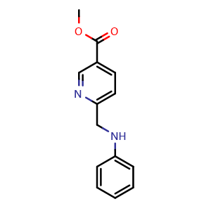 Chemical structure of Methyl6-(anilinomethyl)pyridine-3-carboxylate , CAS 1518522-59-2, AChemBlock AD281327