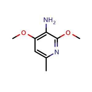Chemical structure of 2,4-Dimethoxy-6-methylpyridin-3-amine , CAS 90197-37-8, AChemBlock AD281338