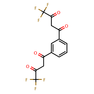 Chemical structure of 1,1'-(1,3-Phenylene)bis(4,4,4-trifluorobutane-1,3-dione) , CAS 1310684-78-6, AChemBlock AD281340