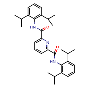 Chemical structure of N2,N6-Bis(2,6-diisopropylphenyl)pyridine-2,6-dicarboxamide , CAS 210155-53-6, AChemBlock AD281341
