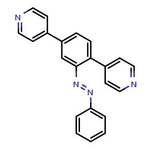 Chemical structure of (E)-4,4'-(2-(Phenyldiazenyl)-1,4-phenylene)dipyridine , CAS 1807547-41-6, AChemBlock AD281342