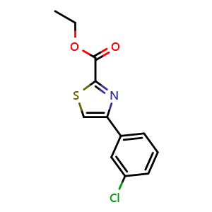 Chemical structure of Ethyl 4-(3-chlorophenyl)-2-thiazolecarboxylate , CAS 172848-61-2, AChemBlock AD281347