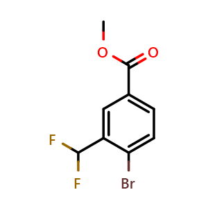Chemical structure of Methyl 4-bromo-3-(difluoromethyl)benzoate , CAS 886860-76-0, AChemBlock AD281349