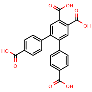 Chemical structure of [1,1':2',1''-Terphenyl]-4,4',4'',5'-tetracarboxylic acid , CAS 623904-16-5, AChemBlock AD281351