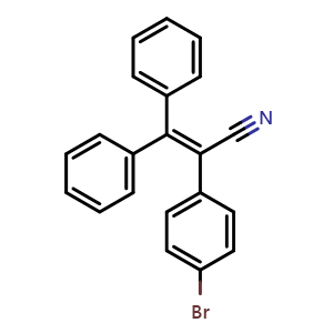 Chemical structure of 2-(4-Bromophenyl)-3,3-diphenylacrylonitrile , CAS 288105-06-6, AChemBlock AD281357