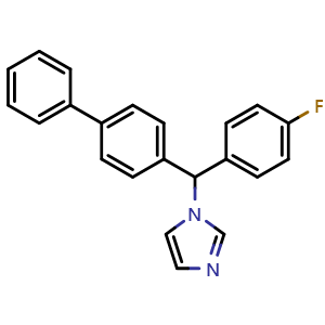 Chemical structure of 1-([1,1'-Biphenyl]-4-yl(4-fluorophenyl)methyl)-1H-imidazole , CAS 2901086-16-4, AChemBlock AD281369