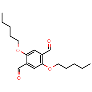 Chemical structure of 2,5-Bis(pentyloxy)terephthalaldehyde , CAS 278186-49-5, AChemBlock AD281371