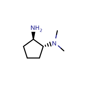 Chemical structure of (1R,2R)-N1,N1-Dimethylcyclopentane-1,2-diamine , CAS 942492-63-9, AChemBlock AD281373