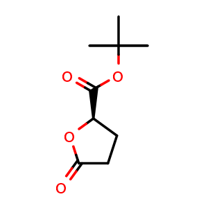Chemical structure of tert-Butyl (2R)-5-oxooxolane-2-carboxylate , CAS 176237-48-2, AChemBlock AD281380
