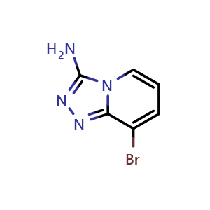 Chemical structure of 8-Bromo-[1,2,4]triazolo[4,3-a]pyridin-3-amine , CAS 1554426-50-4, AChemBlock AD281385