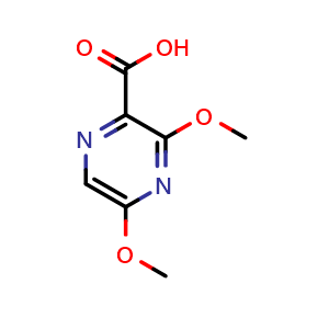 Chemical structure of 3,5-Dimethoxy-2-Pyrazinecarboxylic acid , CAS 1286756-62-4, AChemBlock AD281389