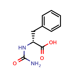 Chemical structure of Carbamoyl-D-phenylalanine , CAS 54896-72-9, AChemBlock AD281390