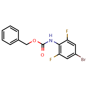 Chemical structure of Benzyl N-(4-bromo-2,6-difluorophenyl)carbamate , CAS 1393685-83-0, AChemBlock AD281392