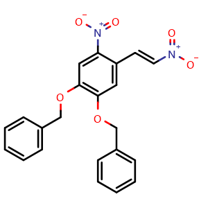 Chemical structure of 1-Nitro-2-[(1E)-2-nitroethenyl]-4,5-bis(phenylmethoxy)benzene , CAS 98369-56-3, AChemBlock AD281394