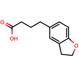 Chemical structure of 4-(2,3-Dihydrobenzofuran-5-yl)butanoic acid , CAS 121454-72-6, AChemBlock AD281395
