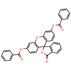 Chemical structure of Fluorescein dibenzoate , CAS 7262-40-0, AChemBlock AD281403