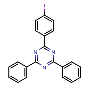 Chemical structure of 2-(4-Iodophenyl)-4,6-diphenyl-1,3,5-triazine , CAS 777883-39-3, AChemBlock AD281408