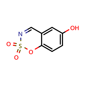 Chemical structure of 6-Hydroxybenzo[e][1,2,3]oxathiazine 2,2-dioxide , CAS 2411815-38-6, AChemBlock AD281410