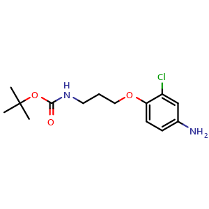 Chemical structure of tert-Butyl (3-(4-amino-2-chlorophenoxy)propyl)carbamate , CAS 2355188-51-9, AChemBlock AD281413