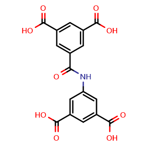 Chemical structure of 5-(3,5-Dicarboxybenzamido)isophthalic acid , CAS 1408289-59-7, AChemBlock AD281420