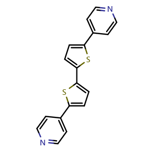 Chemical structure of 5,5'-Di(pyridin-4-yl)-2,2'-bithiophene , CAS 127773-86-8, AChemBlock AD281425