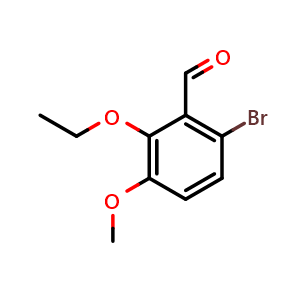 Chemical structure of 6-Bromo-2-ethoxy-3-methoxybenzaldehyde , CAS 1427014-21-8, AChemBlock AD281427