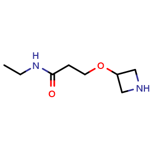 Chemical structure of 3-(Azetidin-3-yloxy)-N-ethylpropanamide , CAS 1343189-80-9, AChemBlock AD281434