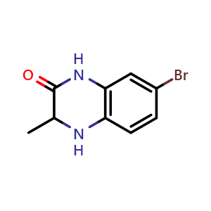 Chemical structure of 7-Bromo-3-methyl-3,4-dihydroquinoxalin-2(1H)-one , CAS 49849-71-0, AChemBlock AD281443