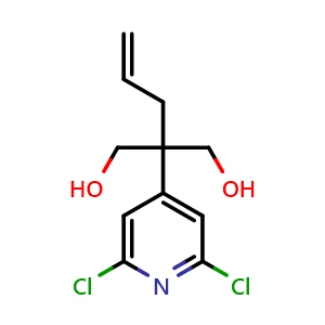 Chemical structure of 2-(2,6-Dichloro-4-pyridinyl)-2-(2-propen-1-yl)-1,3-propanediol , CAS 2503325-66-2, AChemBlock AD281456