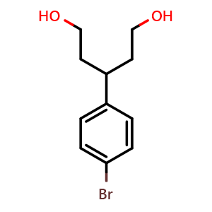 Chemical structure of 3-(4-Bromophenyl)pentane-1,5-diol , CAS 1420804-57-4, AChemBlock AD281460