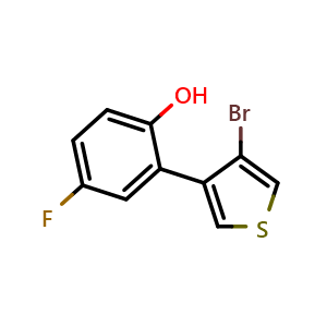 Chemical structure of 2-(4-Bromo-3-thienyl)-4-fluorophenol , CAS 1549078-07-0, AChemBlock AD281461