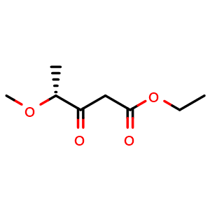 Chemical structure of Ethyl (R)-4-methoxy-3-oxopentanoate , CAS 1161825-37-1, AChemBlock AD281462