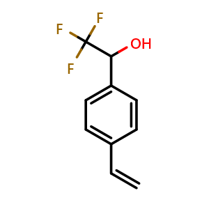 Chemical structure of 2,2,2-Trifluoro-1-(4-vinylphenyl)ethanol , CAS 2352666-14-7, AChemBlock AD281466