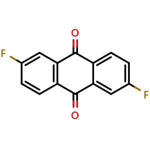Chemical structure of 2,6-Difluoroanthraquinone , CAS 2559-78-6, AChemBlock AD281469