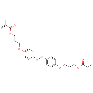 Chemical structure of ((Diazene-1,2-diylbis(4,1-phenylene))bis(oxy))bis(propane-3,1-diyl) bis(2-methylacrylate) , CAS 1401089-24-4, AChemBlock AD281472