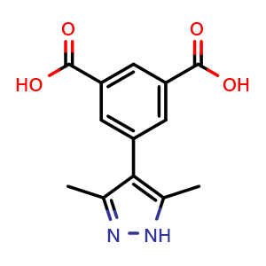 Chemical structure of 5-(3,5-Dimethyl-1H-pyrazol-4-yl)isophthalic acid , CAS 2717623-84-0, AChemBlock AD281477