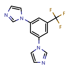 Chemical structure of 1,1'-(5-(Trifluoromethyl)-1,3-phenylene)bis(1H-imidazole) , CAS 2110472-44-9, AChemBlock AD281478