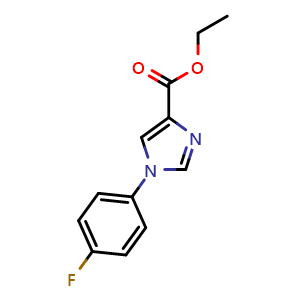 Chemical structure of Ethyl 1-(4-fluorophenyl)-1H-imidazole-4-carboxylate , CAS 114067-93-5, AChemBlock AD281487