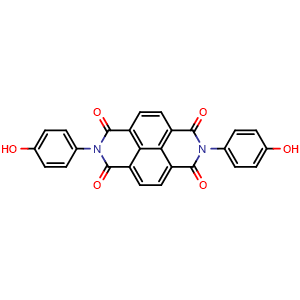 Chemical structure of 2,7-Bis(4-hydroxyphenyl)benzo[lmn][3,8]phenanthroline-1,3,6,8(2H,7H)-tetraone , CAS 49546-05-6, AChemBlock AD281489