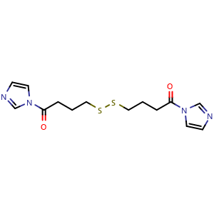Chemical structure of 4,4'-Disulfanediylbis(1-(1H-imidazol-1-yl)butan-1-one) , CAS 2226114-37-8, AChemBlock AD281490