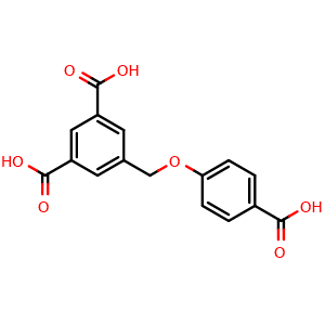 Chemical structure of 5-((4-Carboxyphenoxy)methyl)isophthalic acid , CAS 2115107-14-5, AChemBlock AD281496