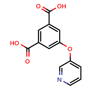 Chemical structure of 5-(Pyridin-3-yloxy)isophthalic acid , CAS 2416566-96-4, AChemBlock AD281497