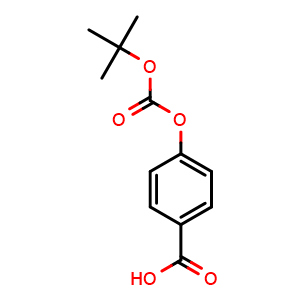 Chemical structure of 4-((tert-Butoxycarbonyl)oxy)benzoic acid , CAS 233756-76-8, AChemBlock AD281500