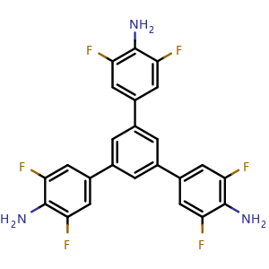 Chemical structure of 5'-(4-Amino-3,5-difluorophenyl)-3,3'',5,5''-tetrafluoro-[1,1':3',1''-terphenyl]-4,4''-diamine , CAS 2750241-87-1, AChemBlock AD281505