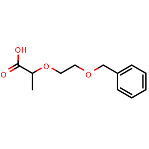 Chemical structure of 2-(2-(Benzyloxy)ethoxy)propanoic acid , CAS 1852993-43-1, AChemBlock AD281514