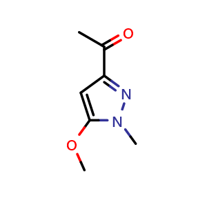 Chemical structure of 1-(5-Methoxy-1-methyl-1H-pyrazol-3-yl)ethan-1-one , CAS 1692214-27-9, AChemBlock AD281515