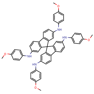 Chemical structure of N2,N2',N7,N7'-Tetrakis(4-methoxyphenyl)-9,9'-spirobi[fluorene]-2,2',7,7'-tetraamine , CAS 1373833-31-8, AChemBlock AD281520
