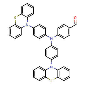 Chemical structure of 4-(Bis(4-(10H-phenothiazin-10-yl)phenyl)amino)benzaldehyde , CAS 943784-70-1, AChemBlock AD281523