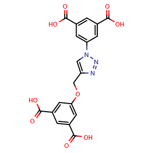 Chemical structure of 5-(4-((3,5-Dicarboxyphenoxy)methyl)-1H-1,2,3-triazol-1-yl)isophthalic acid , CAS 2270171-49-6, AChemBlock AD281524