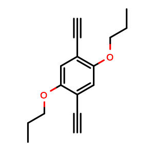 Chemical structure of 1,4-Diethynyl-2,5-dipropoxybenzene , CAS 406721-43-5, AChemBlock AD281527